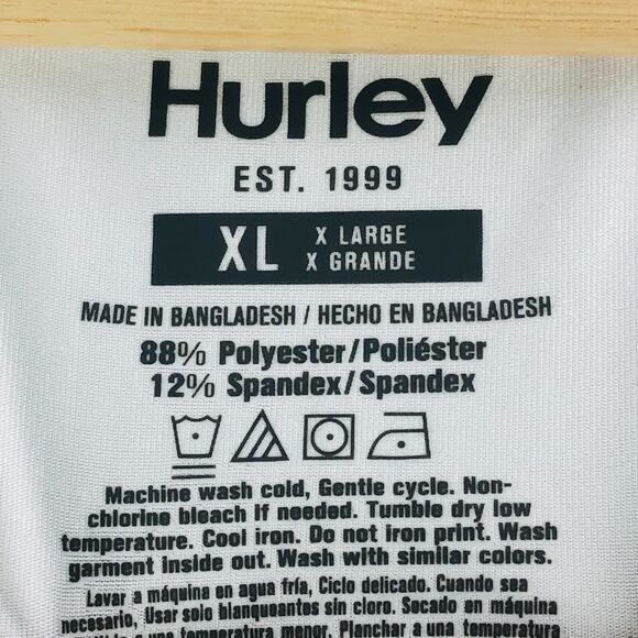 NWOT Hurley Mens Shirt XL White Blue Long Sleeve Performance Stretch Polyester - Picture 2 of 9